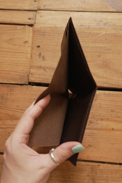 Vintage Brown Leather Wallet Morabito Paris Bi-Fold Monogram Print Men's