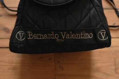 Valentino Backpack Black Quilted Gold Hardware Crossbody Double Straps