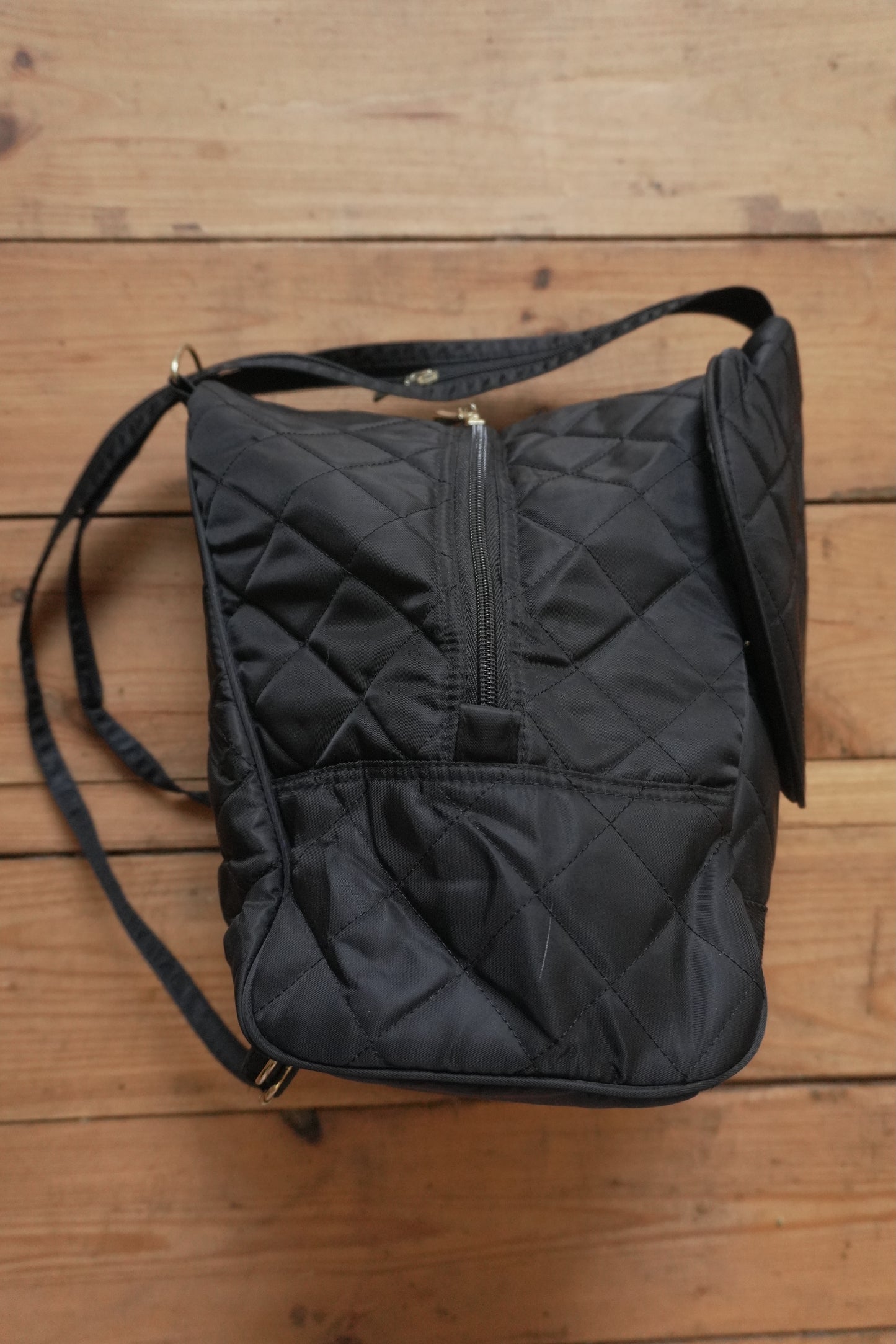 Valentino Backpack Black Quilted Gold Hardware Crossbody Double Straps