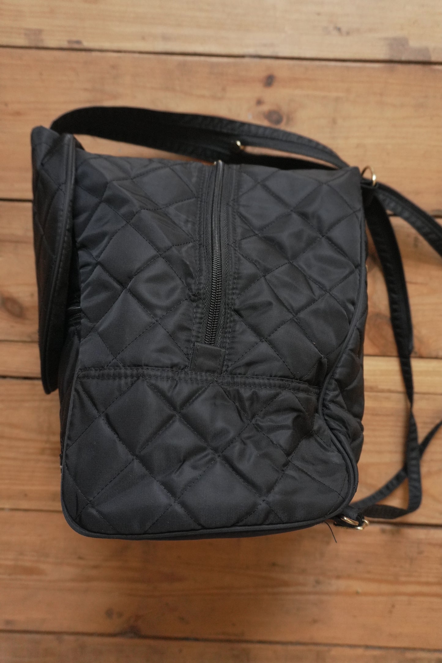 Valentino Backpack Black Quilted Gold Hardware Crossbody Double Straps