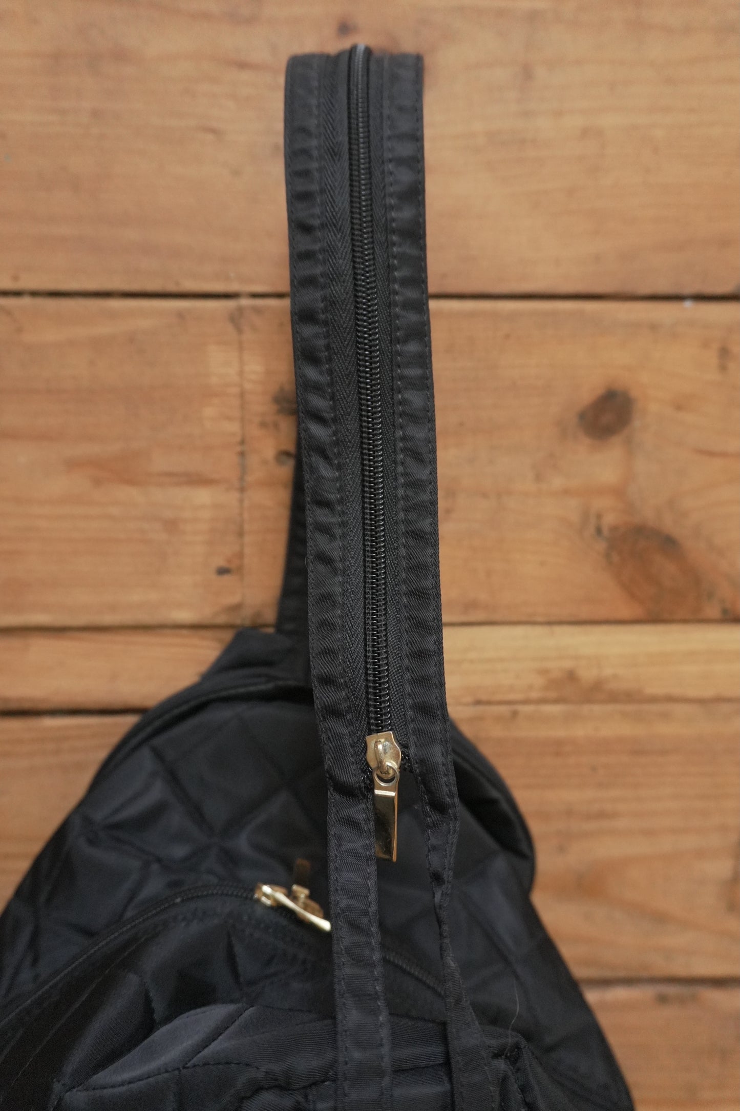 Valentino Backpack Black Quilted Gold Hardware Crossbody Double Straps