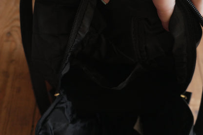 Valentino Backpack Black Quilted Gold Hardware Crossbody Double Straps