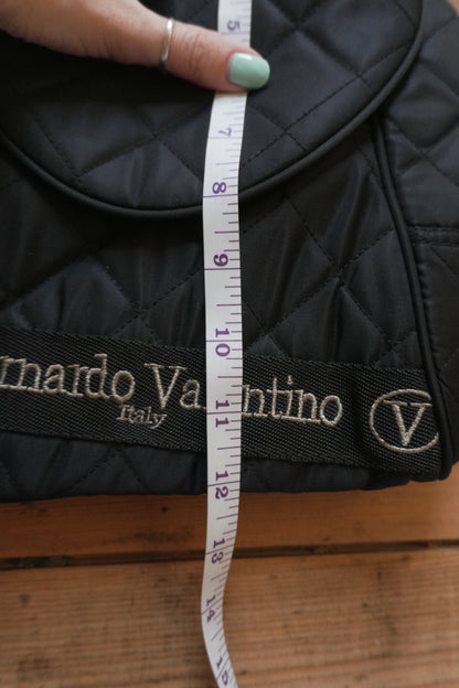 Valentino Backpack Black Quilted Gold Hardware Crossbody Double Straps