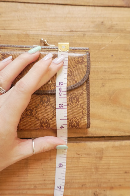 Vintage Brown Leather Purse Wallet Morabito Gold Harware