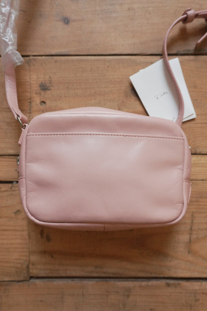 Vintage Pink Leather Crossbody Bag Aigner Handbag Double Zip