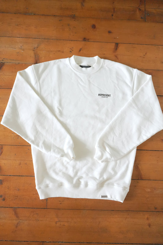 Represent Sweatshirt White Owner's Club Men's 2XS 100% Cotton Crew Neck NWOT