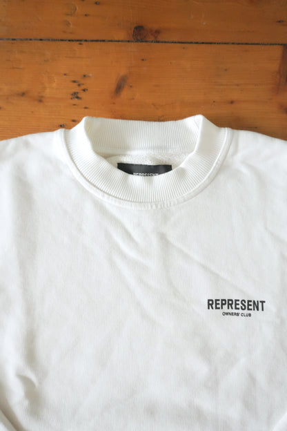 Represent Sweatshirt White Owner's Club Men's 2XS 100% Cotton Crew Neck NWOT