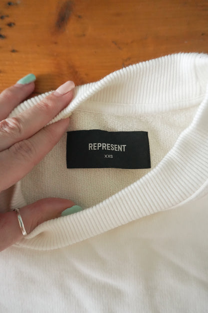 Represent Sweatshirt White Owner's Club Men's 2XS 100% Cotton Crew Neck NWOT