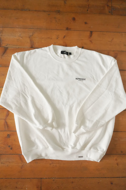 Represent Owners Club Sweatshirt White Oversized Men’s XL Cotton Sweater