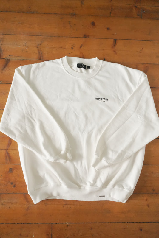 Represent Owners Club Sweatshirt White Oversized Men’s XL Cotton Sweater