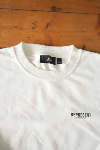 Represent Owners Club Sweatshirt White Oversized Men’s XL Cotton Sweater
