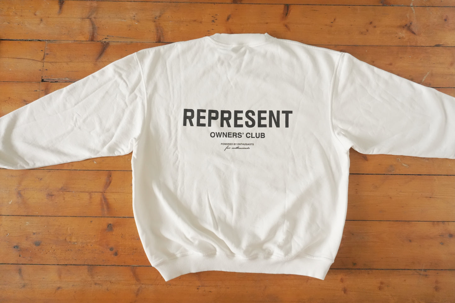 Represent Owners Club Sweatshirt White Oversized Men’s XL Cotton Sweater