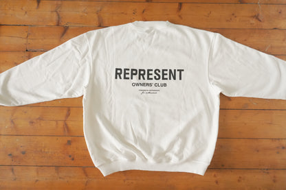 Represent Owners Club Sweatshirt White Oversized Men’s XL Cotton Sweater