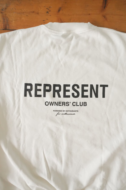 Represent Owners Club Sweatshirt White Oversized Men’s XL Cotton Sweater