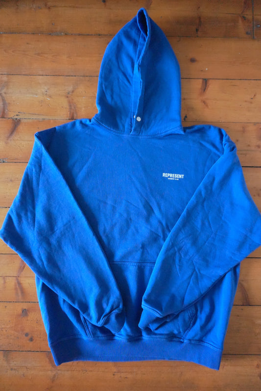 Represent Owners Club Hoodie – Cobalt Blue, Oversized Fit Men’s Large Sweatshirt
