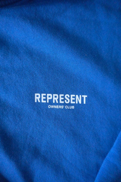 Represent Owners Club Hoodie – Cobalt Blue, Oversized Fit Men’s Large Sweatshirt
