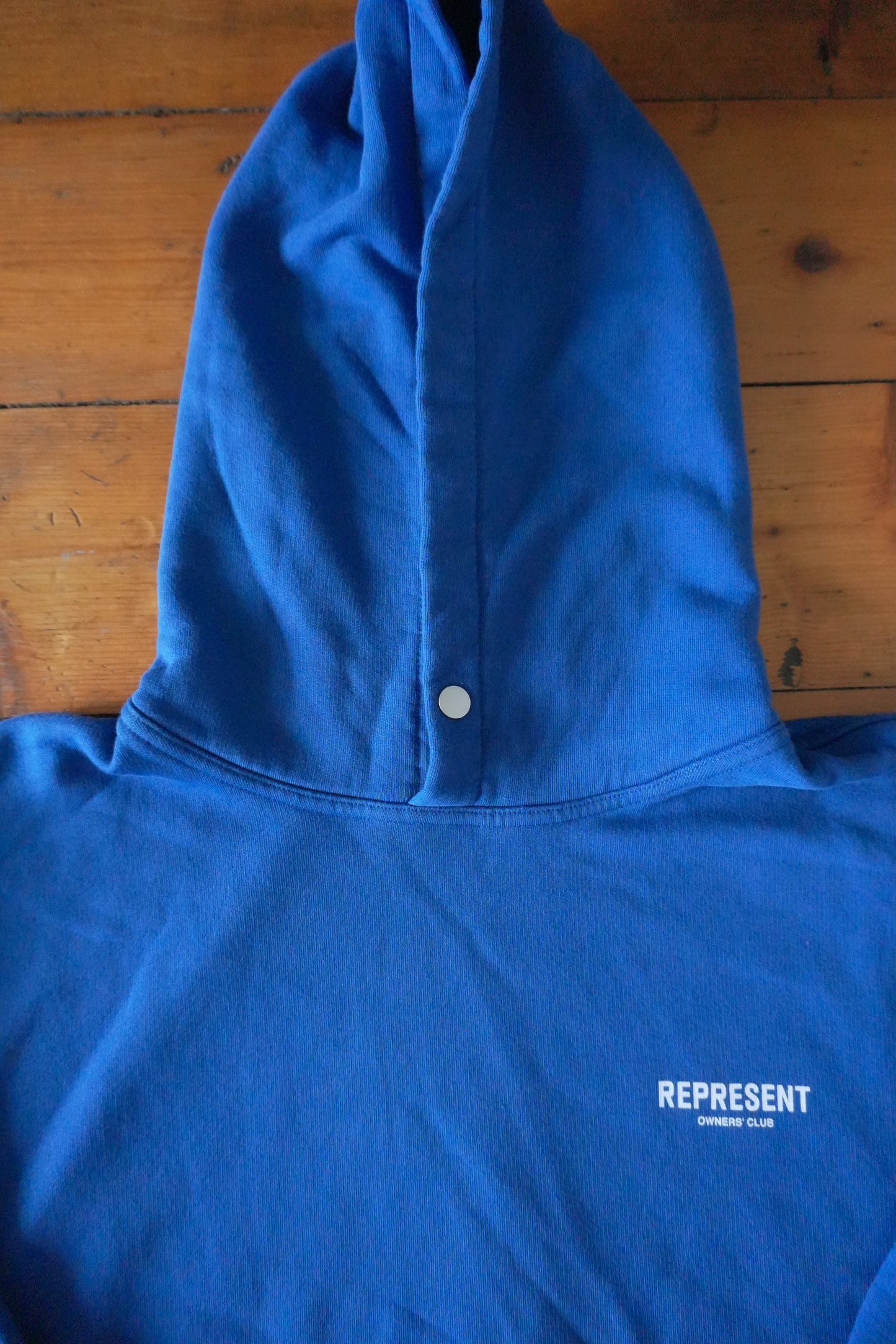 Represent Owners Club Hoodie – Cobalt Blue, Oversized Fit Men’s Large Sweatshirt