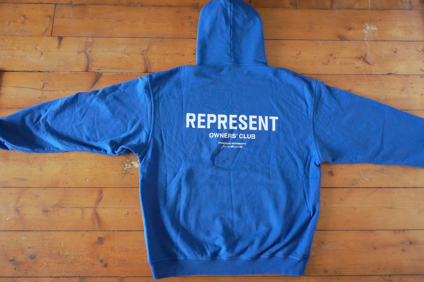 Represent Owners Club Hoodie – Cobalt Blue, Oversized Fit Men’s Large Sweatshirt