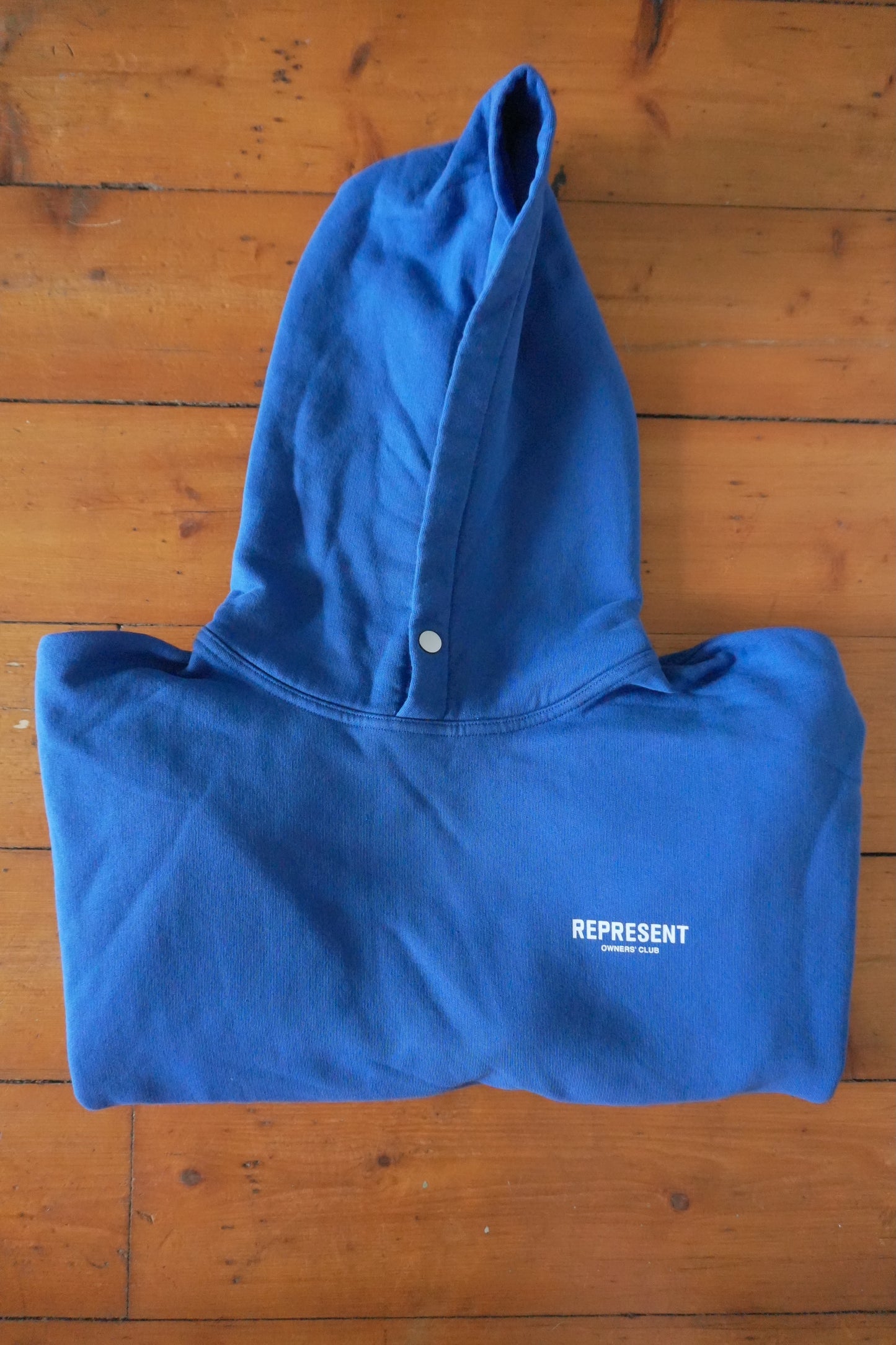 Represent Owners Club Hoodie – Cobalt Blue, Oversized Fit Men’s Large Sweatshirt