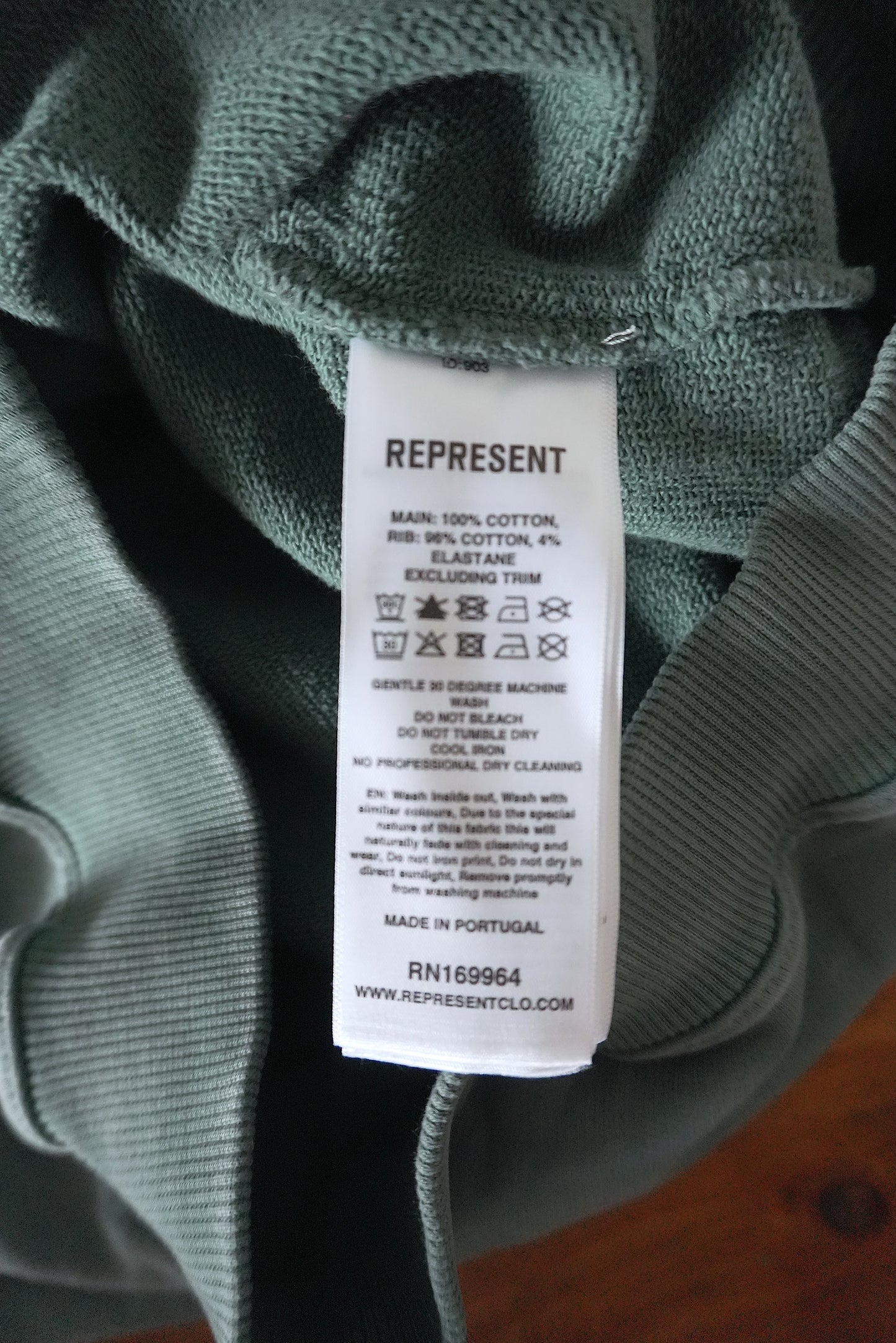 Represent Owners Club Hoodie Khaki Green Oversized Men’s Medium Sweatshirt