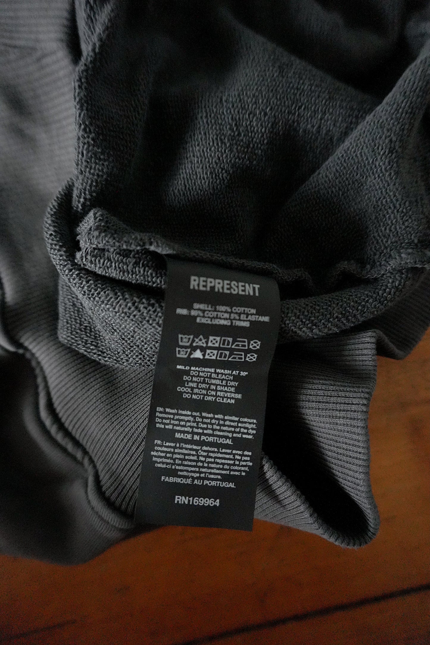 Represent Hoodie On a Mission Dark Grey Men's Small 100% Cotton Hooded