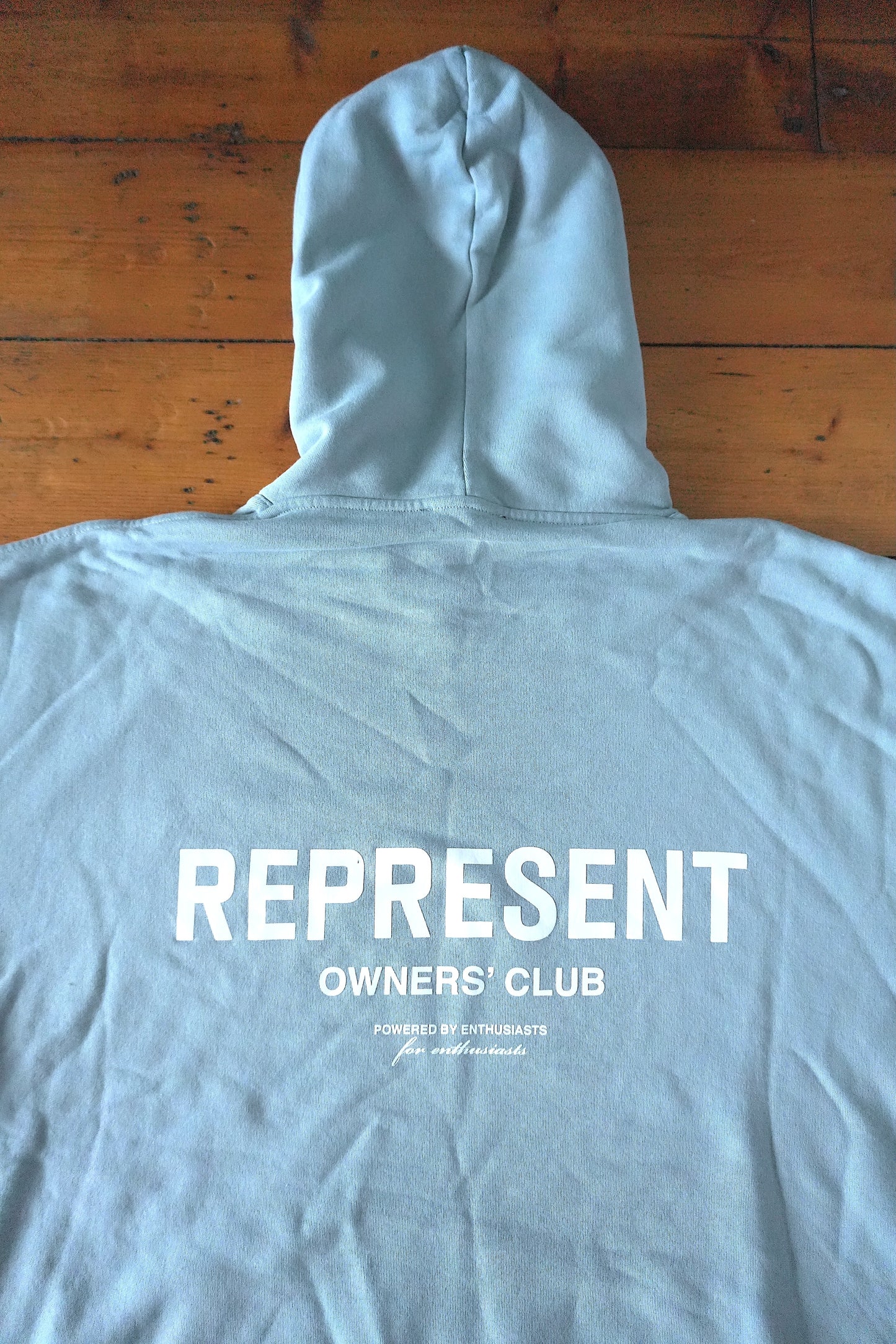 Represent Owners Club Hoodie Powder Blue Oversized Men’s XL Cotton Sweatshirt