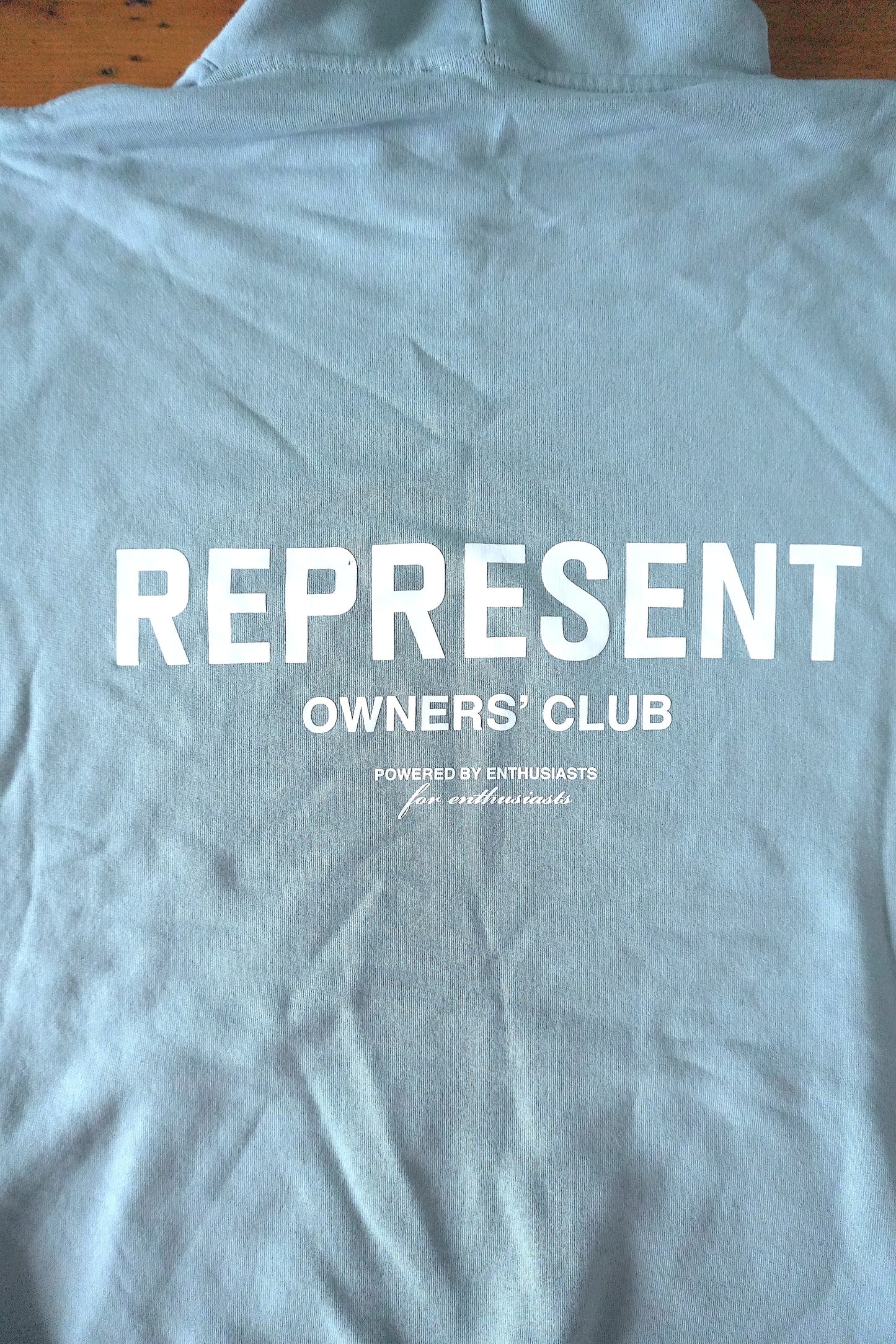 Represent Owners Club Hoodie Powder Blue Oversized Men’s XL Cotton Sweatshirt
