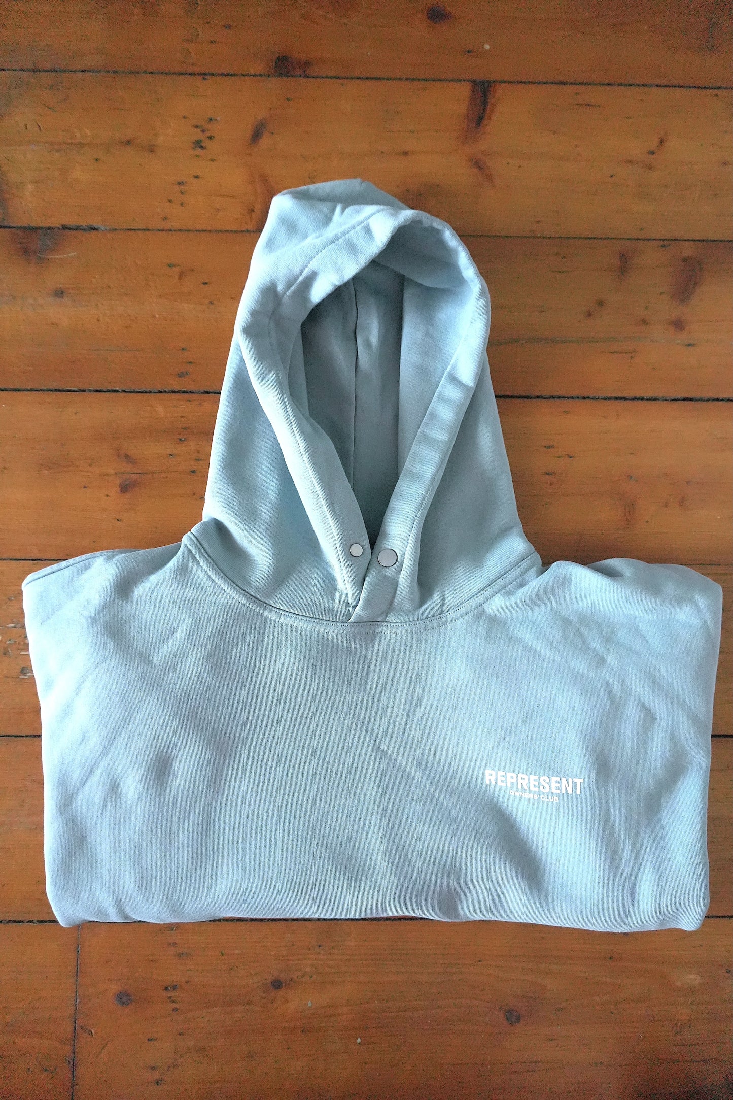 Represent Owners Club Hoodie Powder Blue Oversized Men’s XL Cotton Sweatshirt