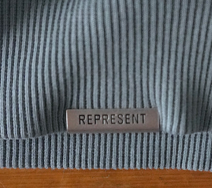 Represent Patron of the Club Sweatshirt – Washed Blue/Grey, Oversized Fit Small