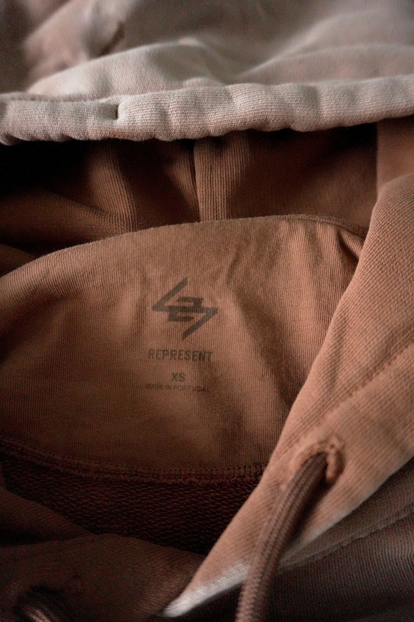 Represent 247 Motion Hoodie Brown Rust Fade Oversized XS Men’s Cotton Streetwear