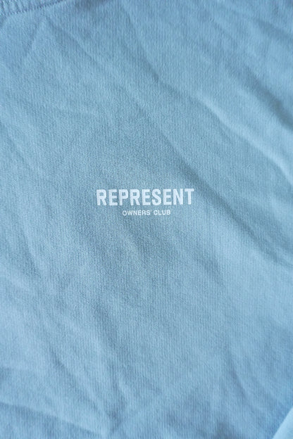Represent Owners Club Hoodie – Light Blue Powder Blue, Oversized Fit Small