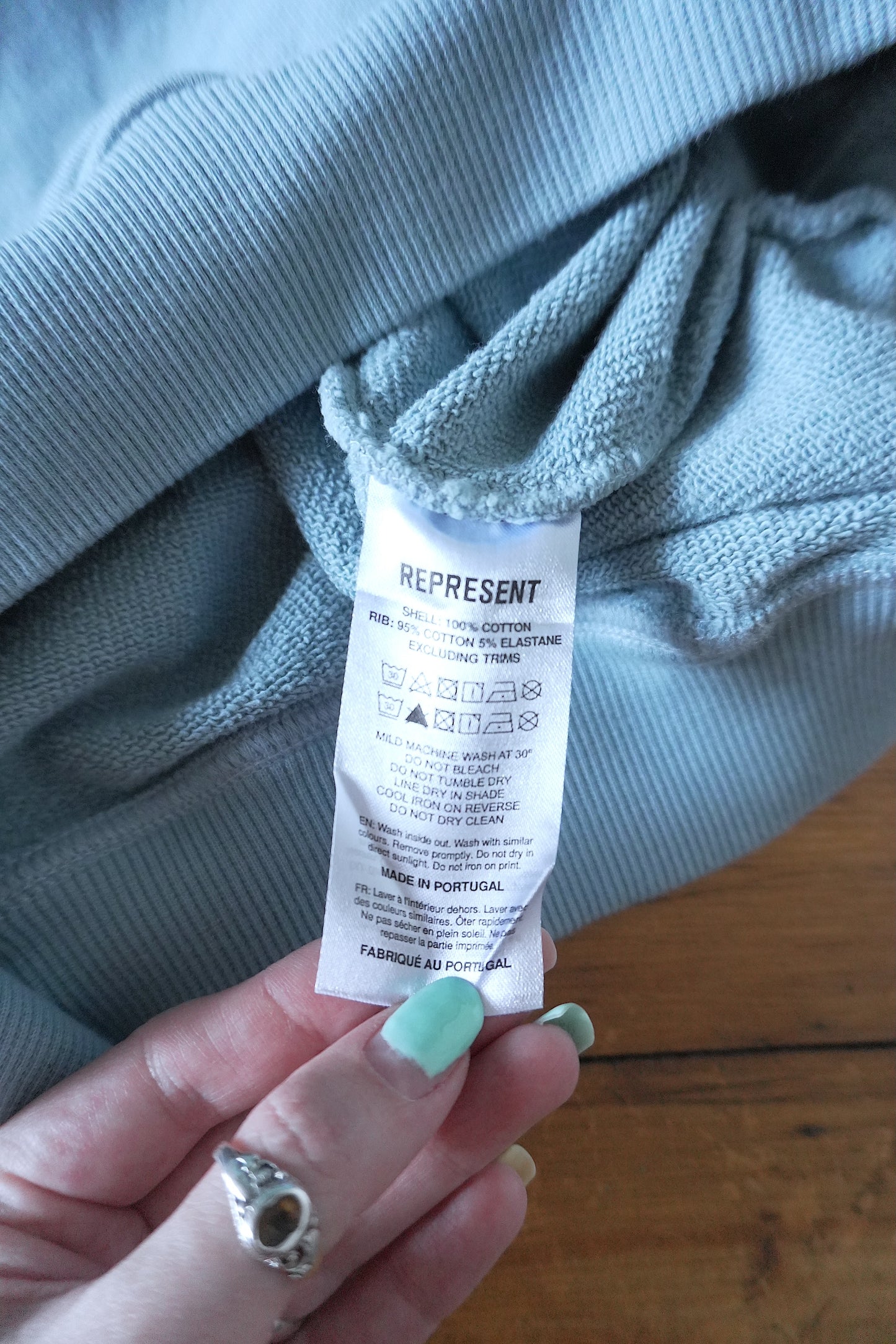 Represent Owners Club Hoodie – Light Blue Powder Blue, Oversized Fit Small