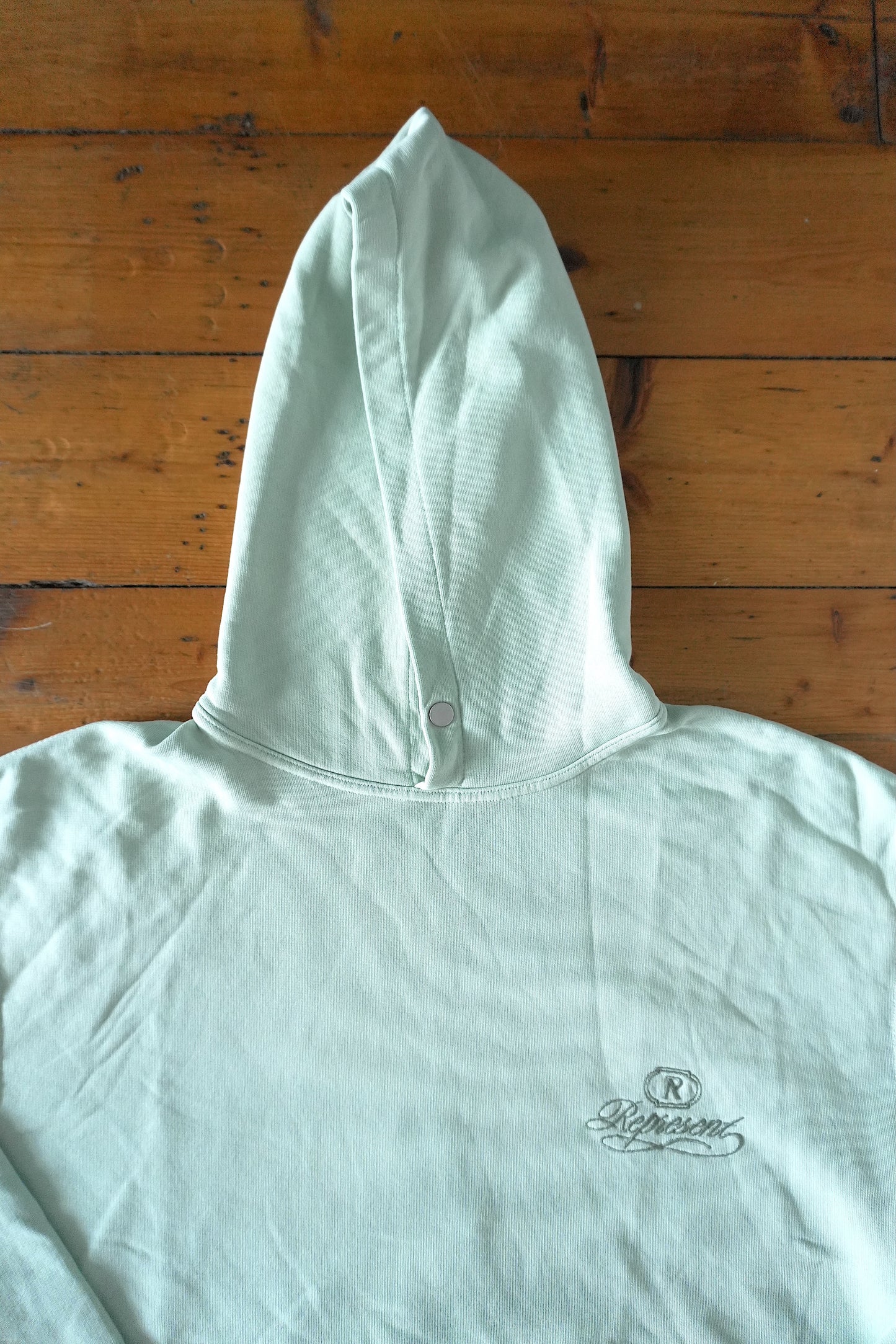 Represent Hoodie Oversized Light Green Men's Medium Grand Vintage Sweatshirt