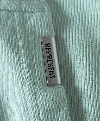 Represent Hoodie Oversized Light Green Men's Medium Grand Vintage Sweatshirt