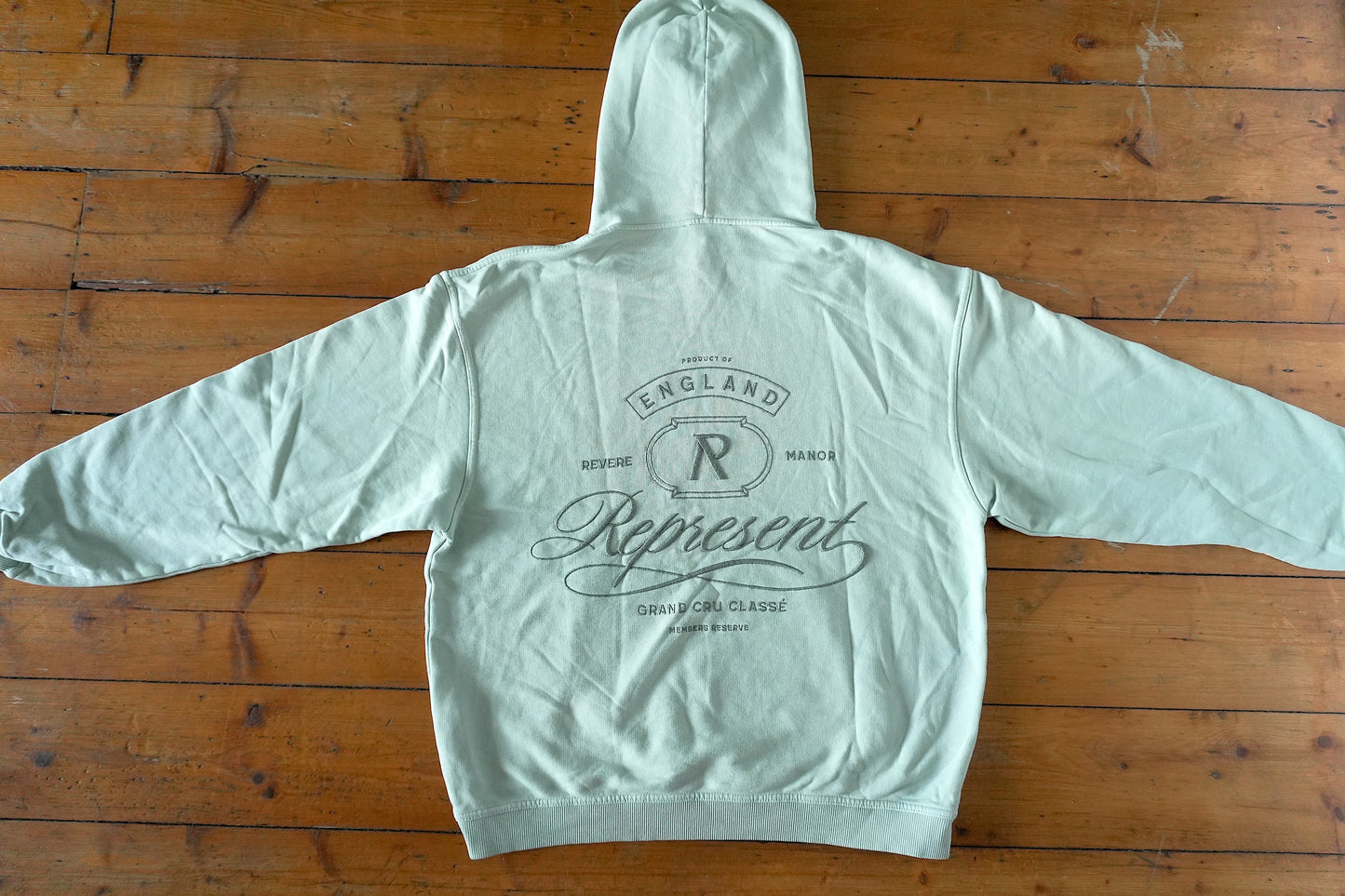 Represent Hoodie Oversized Light Green Men's Medium Grand Vintage Sweatshirt