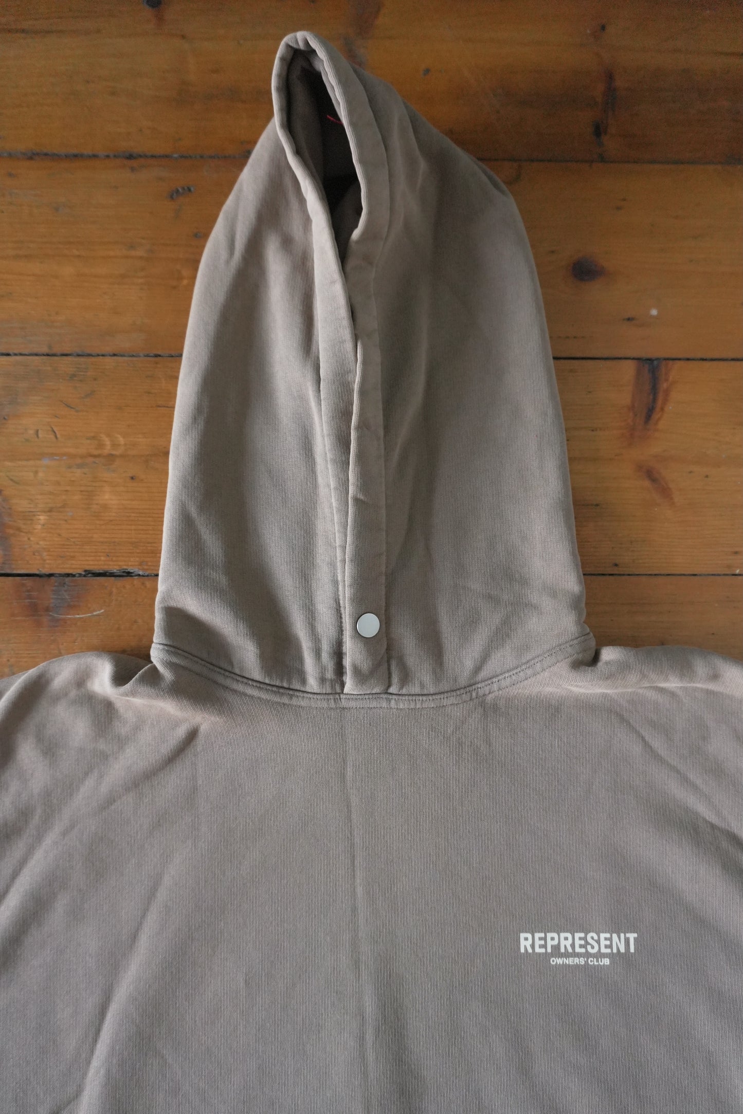 Represent Owners Club Hoodie – Fog Brown, Oversized Fit (Men’s XS) Sweatshirt