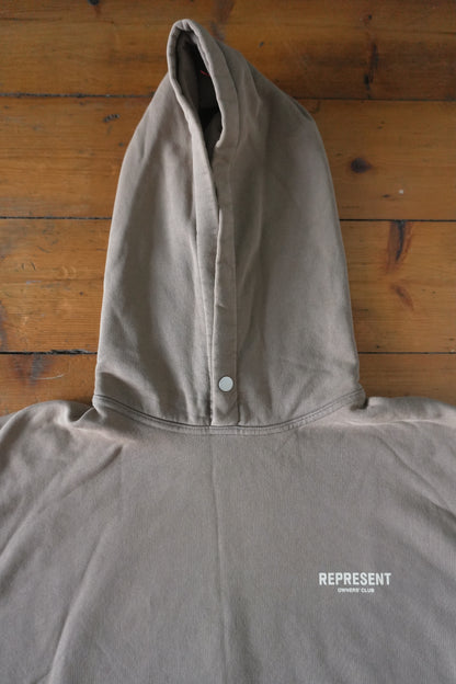Represent Owners Club Hoodie – Fog Brown, Oversized Fit (Men’s XS) Sweatshirt