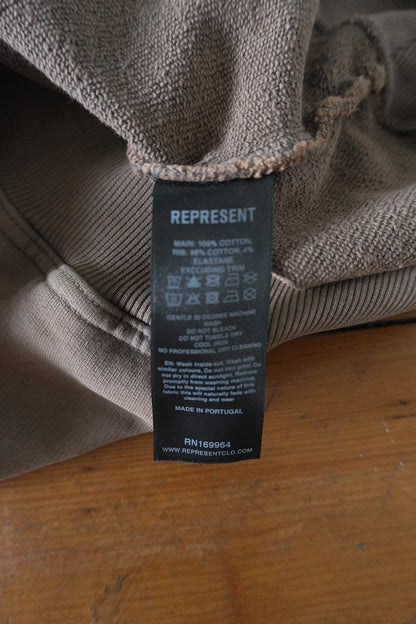Represent Owners Club Hoodie – Fog Brown, Oversized Fit (Men’s XS) Sweatshirt