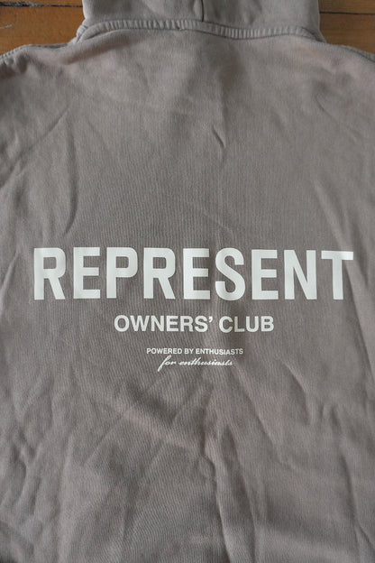 Represent Owners Club Hoodie – Fog Brown, Oversized Fit (Men’s XS) Sweatshirt