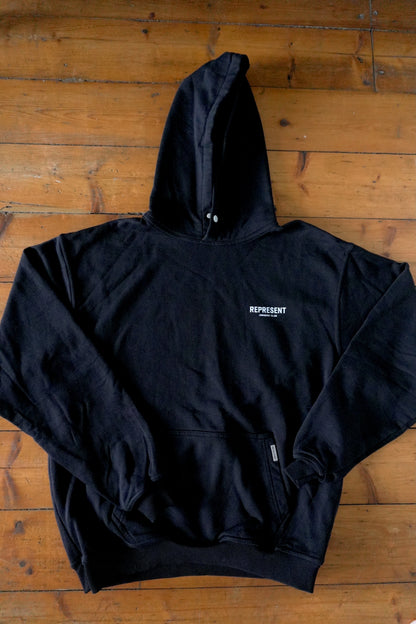 Represent Hoodie Owner's Club Black Oversized Men's Small Hooded Sweatshirt