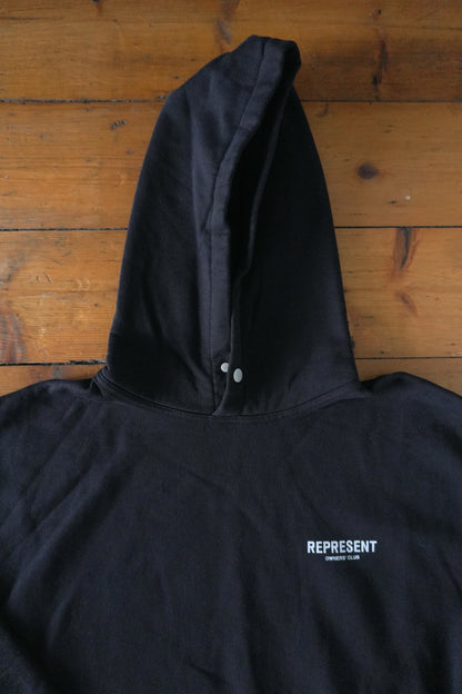 Represent Hoodie Owner's Club Black Oversized Men's Small Hooded Sweatshirt
