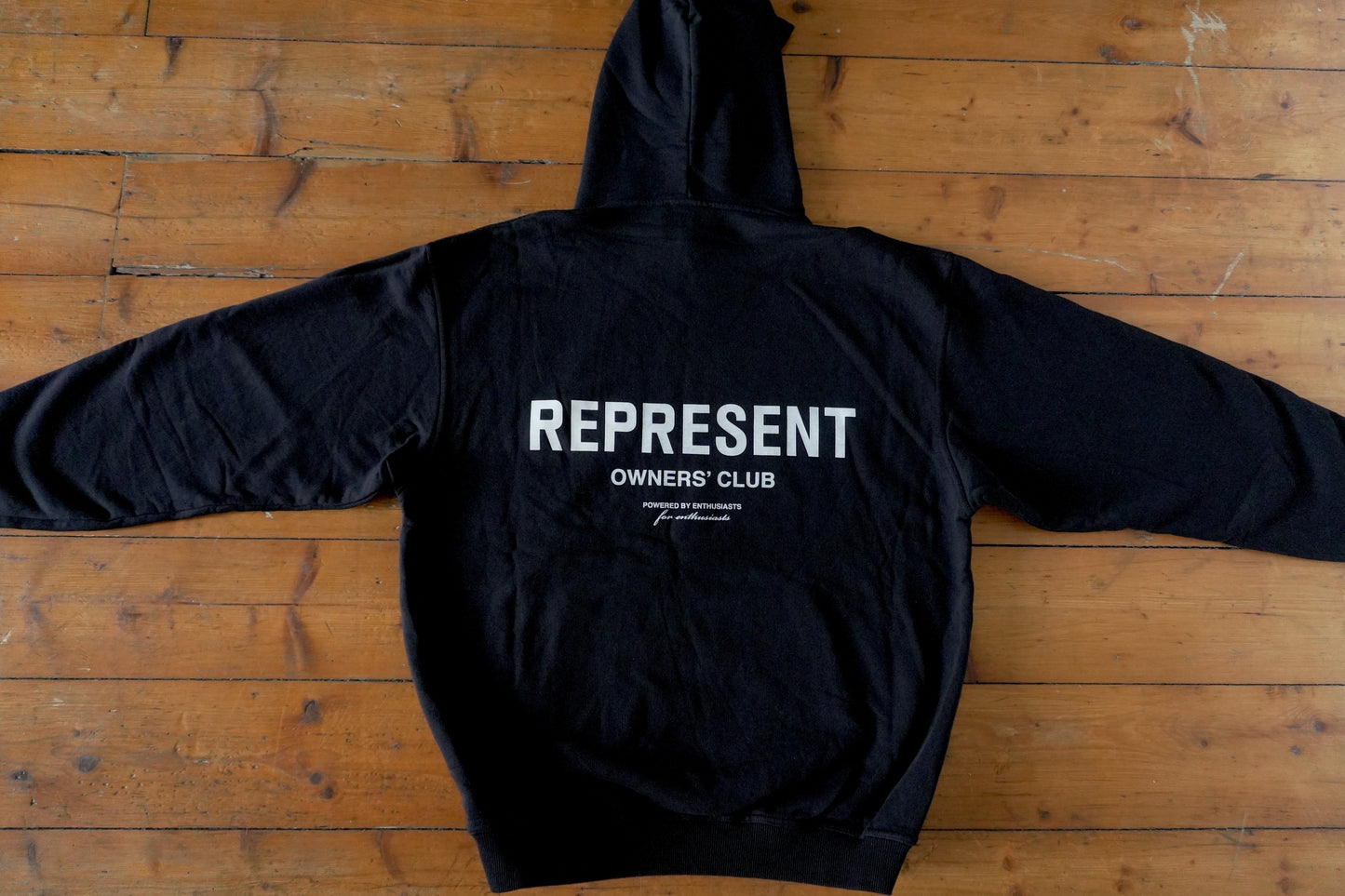 Represent Hoodie Owner's Club Black Oversized Men's Small Hooded Sweatshirt