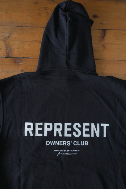 Represent Hoodie Owner's Club Black Oversized Men's Small Hooded Sweatshirt
