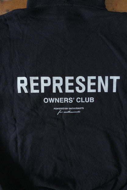 Represent Hoodie Owner's Club Black Oversized Men's Small Hooded Sweatshirt