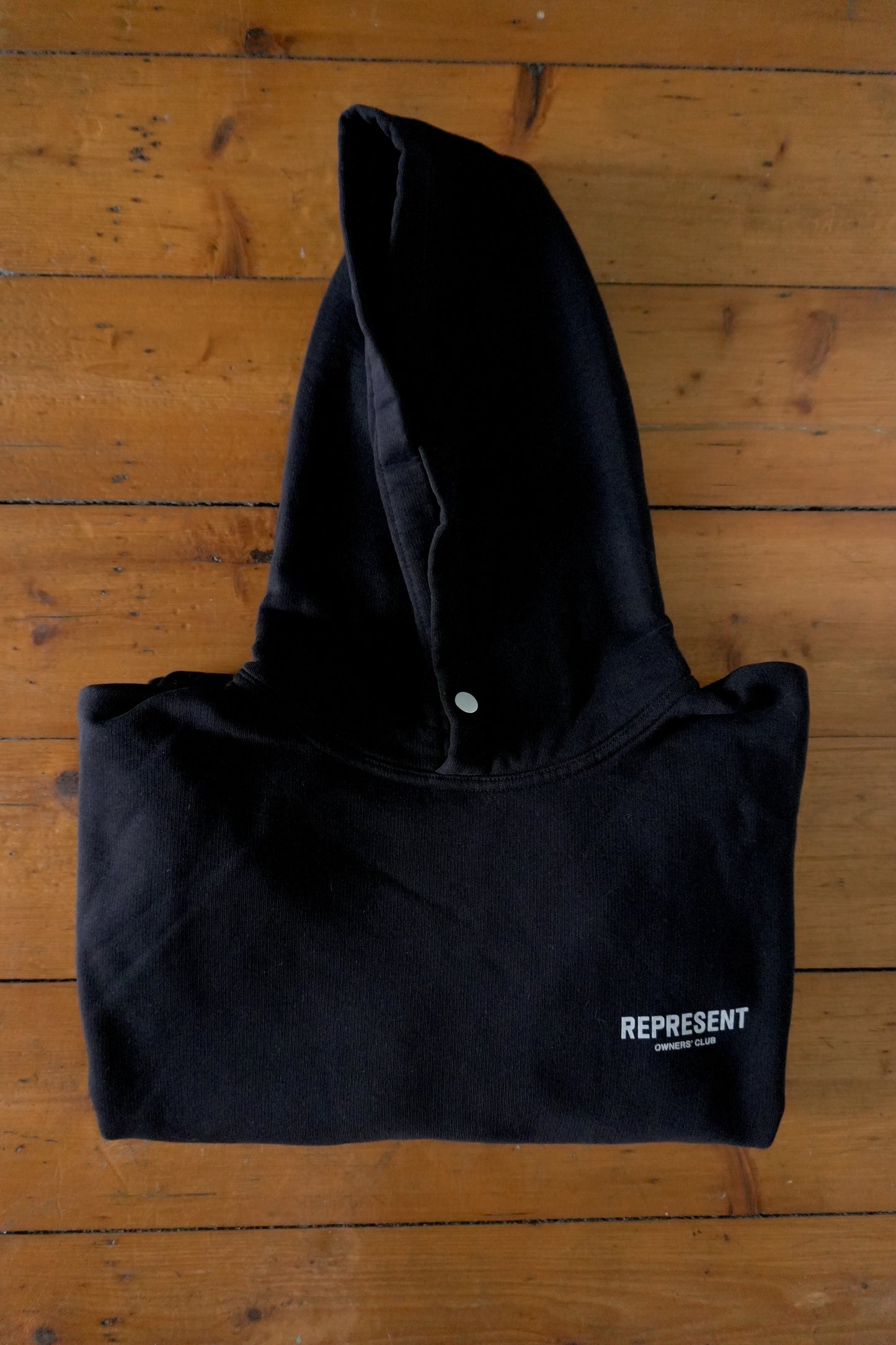 Represent Hoodie Owner's Club Black Oversized Men's Small Hooded Sweatshirt