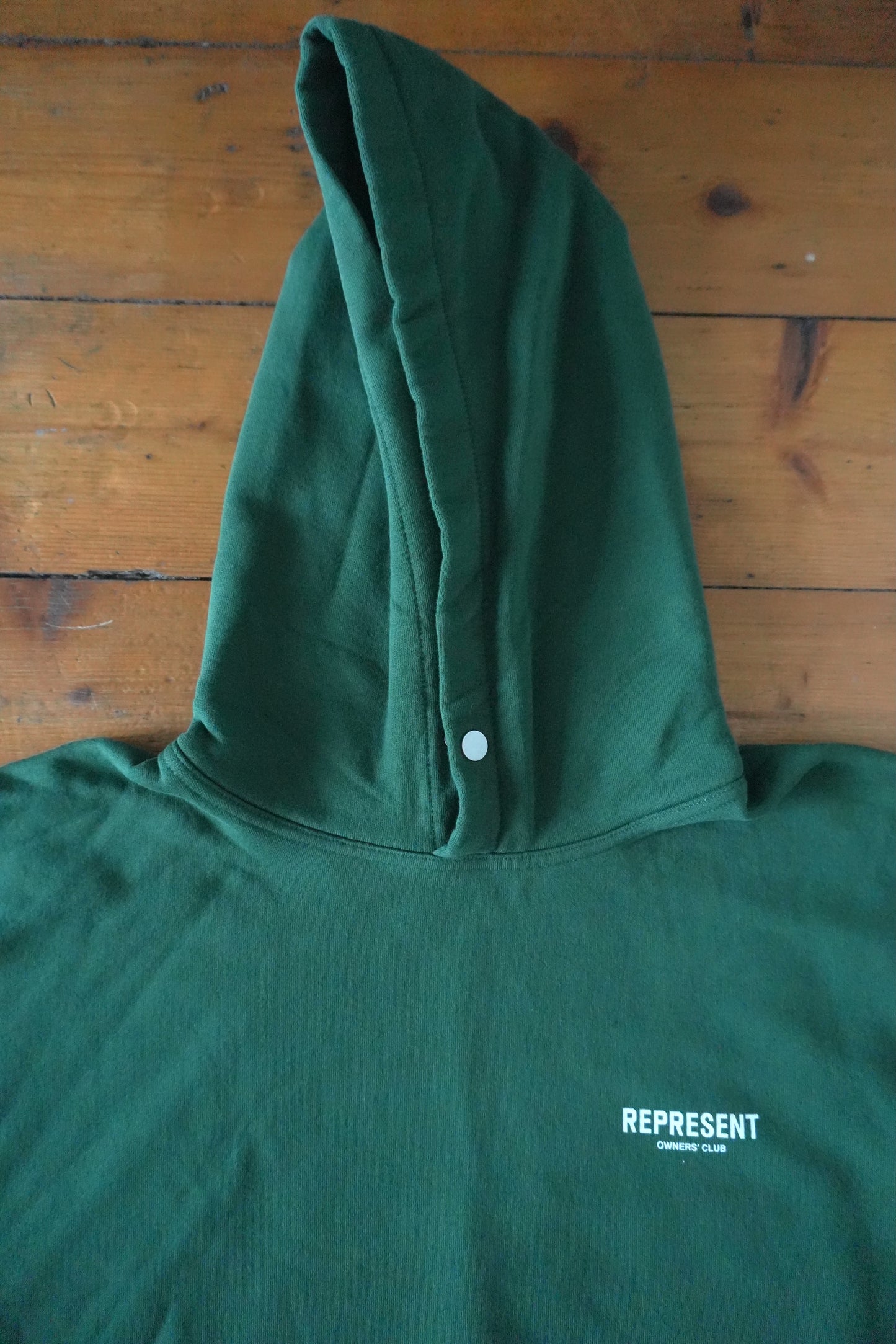 Represent Owners Club Hoodie Green Oversized Men’s Large Cotton Sweatshirt