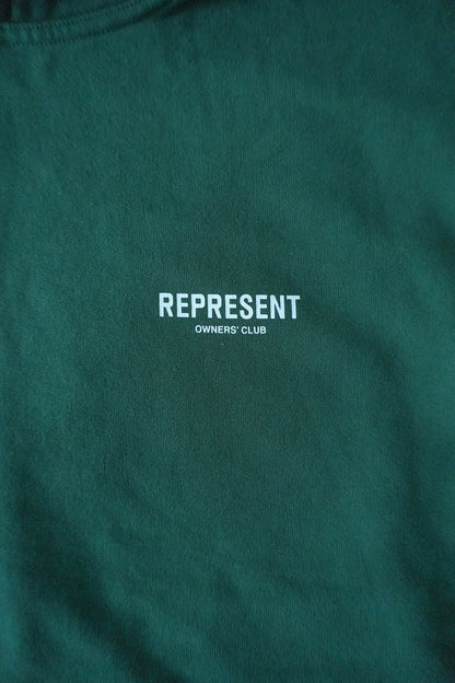 Represent Owners Club Hoodie Green Oversized Men’s Large Cotton Sweatshirt