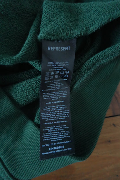 Represent Owners Club Hoodie Green Oversized Men’s Large Cotton Sweatshirt