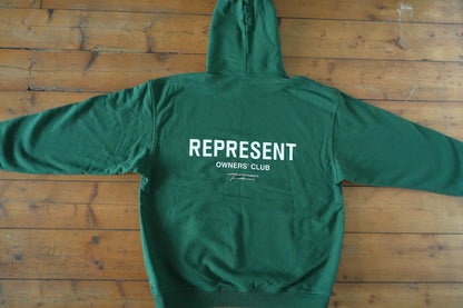 Represent Owners Club Hoodie Green Oversized Men’s Large Cotton Sweatshirt