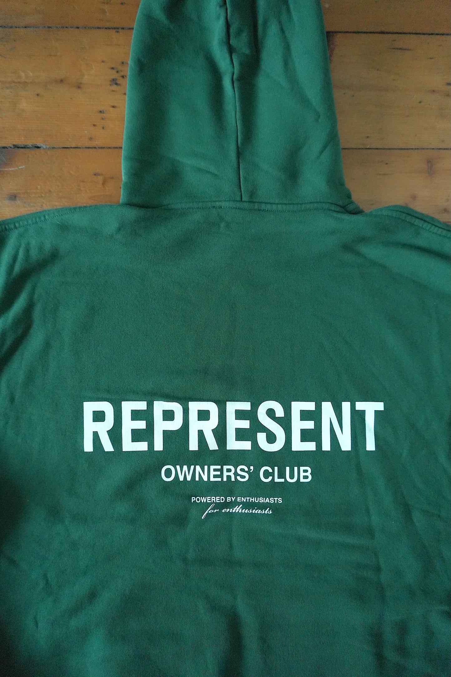 Represent Owners Club Hoodie Green Oversized Men’s Large Cotton Sweatshirt